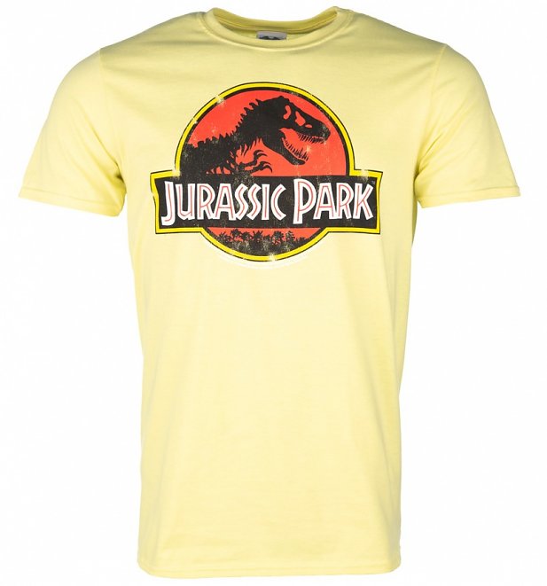 Men's Yellow Jurassic Park Logo T-Shirt Men's Yellow Jurassic Park Logo T-Shirt