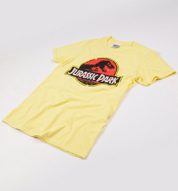 Men's Yellow Jurassic Park Logo T-Shirt Men's Yellow Jurassic Park Logo T-Shirt