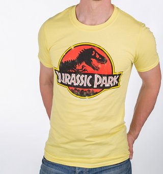 Men's Yellow Jurassic Park Logo T-Shirt Men's Yellow Jurassic Park Logo T-Shirt