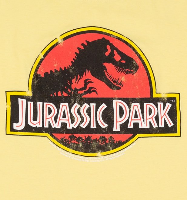 Men's Yellow Jurassic Park Logo T-Shirt Men's Yellow Jurassic Park Logo T-Shirt