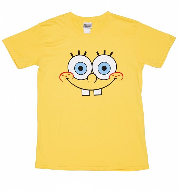 Official Men's Yellow SpongeBob SquarePants Cheeky Grin T ...