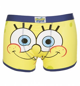Men's Yellow SpongeBob SquarePants Face Boxer Shorts Men's Yellow SpongeBob SquarePants Face Boxer Shorts