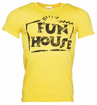 Men's Yellow Team Fun House Logo T-Shirt Men's Yellow Team Fun House Logo T-Shirt