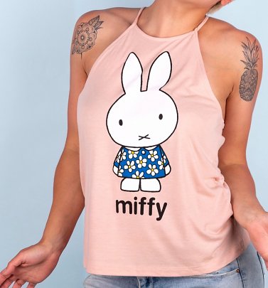 Women's Miffy Birthday Dress Peach Flowy High Neck Tank Women's Miffy Birthday Dress Peach Flowy High Neck Tank