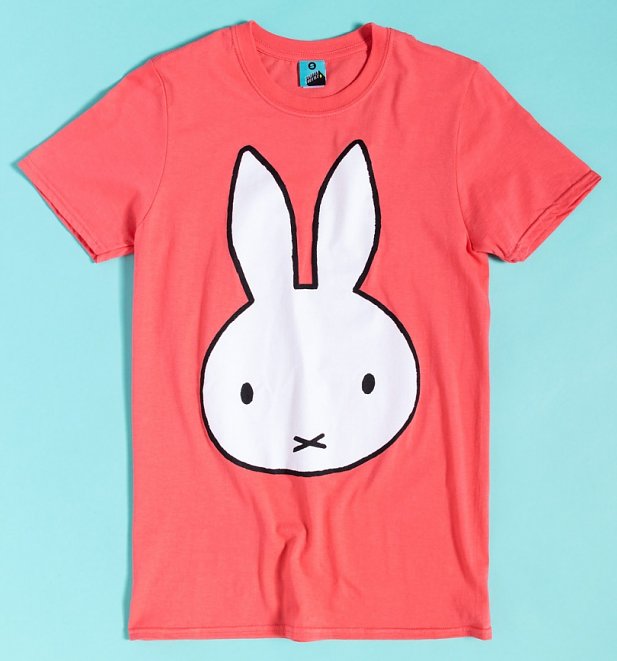 Miffy Face Print Coral T-Shirt