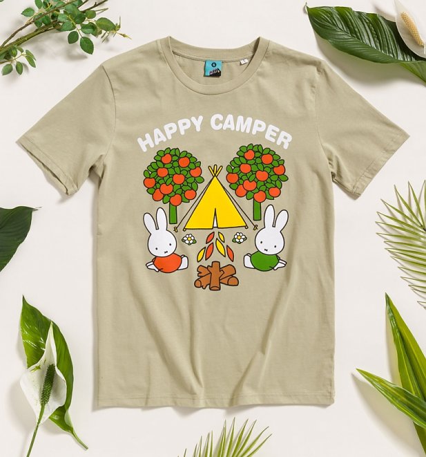 Miffy Happy Camper Sage Organic T-Shirt