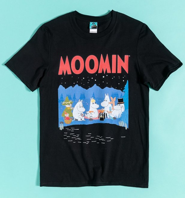 Moomins Night Scene Black T-Shirt
