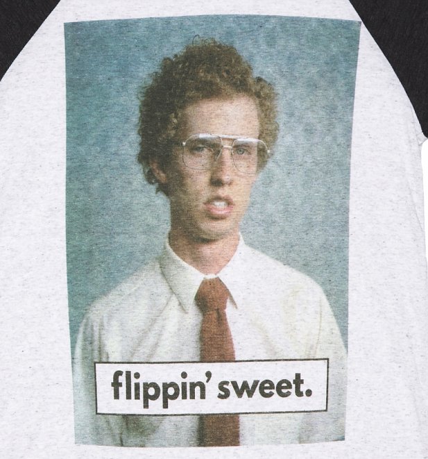 Napoleon Dynamite Flippin' Sweet Raglan Baseball Tee Napoleon Dynamite Flippin' Sweet Raglan Baseball Tee
