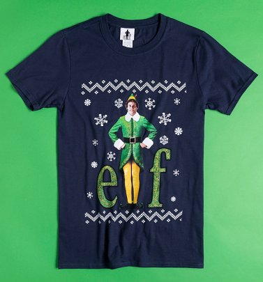 Navy Elf Fairisle Christmas T-Shirt Navy Elf Fairisle Christmas T-Shirt