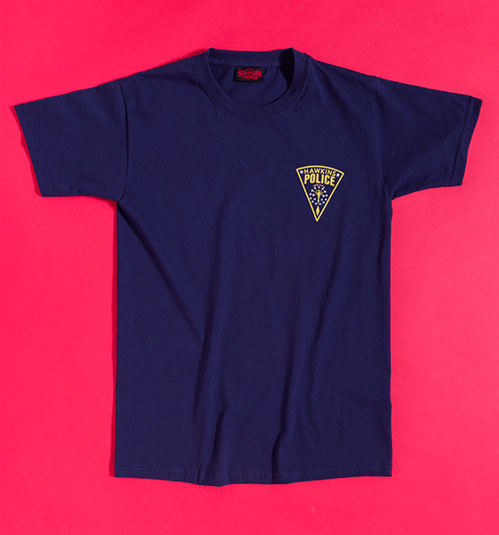 Stranger Things Hawkins Police Dept. Navy T-Shirt with Back Print