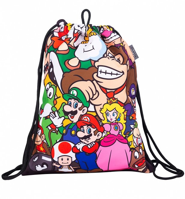 Nintendo Mario and Friends Drawstring Bag Nintendo Mario and Friends Drawstring Bag
