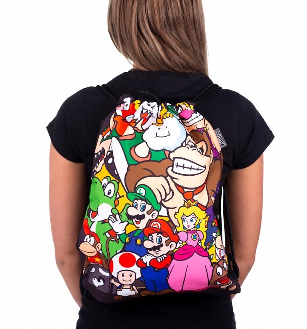 Nintendo Mario and Friends Drawstring Bag Nintendo Mario and Friends Drawstring Bag