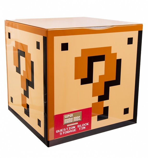 Nintendo Super Mario Brothers Question Block Storage Tin Nintendo Super Mario Brothers Question Block Storage Tin