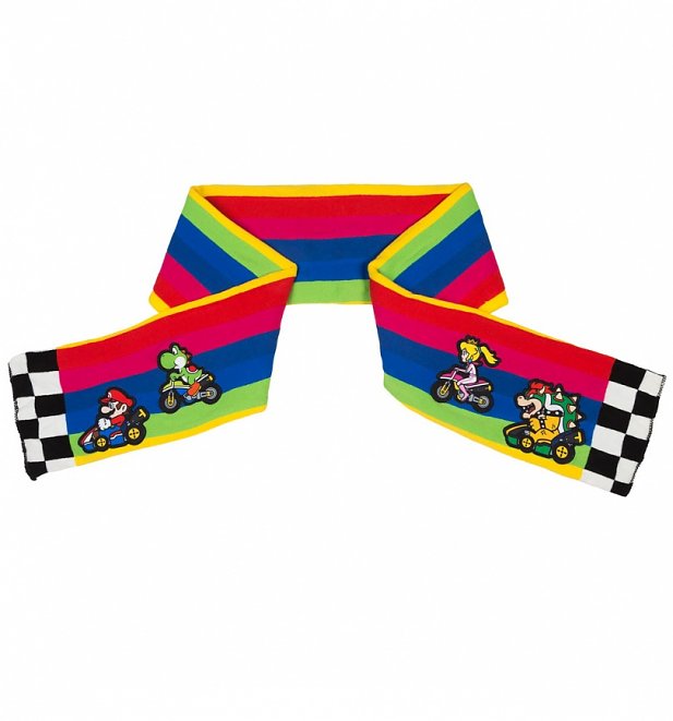 Nintendo Super Mario Kart Rainbow Track Knitted Scarf Nintendo Super Mario Kart Rainbow Track Knitted Scarf