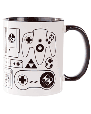 Old School Retro Gamer Black Handle Mug Old School Retro Gamer Black Handle Mug
