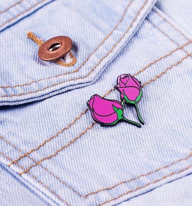 Pair Of Roses Enamel Pin Duo from Punky Pins