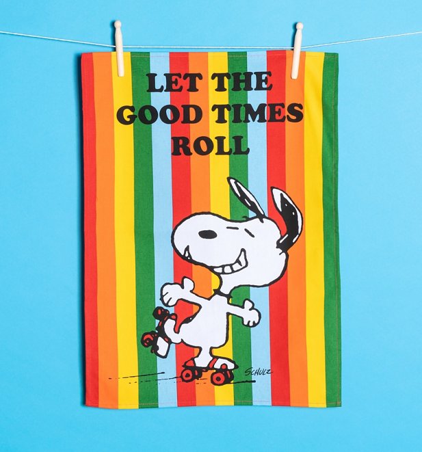 Peanuts Snoopy Let The Good Times Roll Rainbow Tea Towel