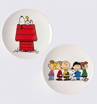 Peanuts Snoopy and Gang Set of Two China Plates Peanuts Snoopy and Gang Set of Two China Plates
