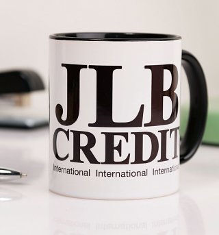 Peep Show Inspired JLB Credit Black Handle Mug Peep Show Inspired JLB Credit Black Handle Mug