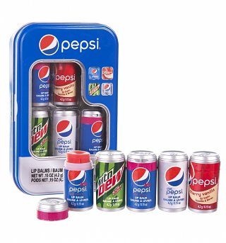 Pepsi Set Of 5 Lip Balms Gift Can Pepsi Set Of 5 Lip Balms Gift Can