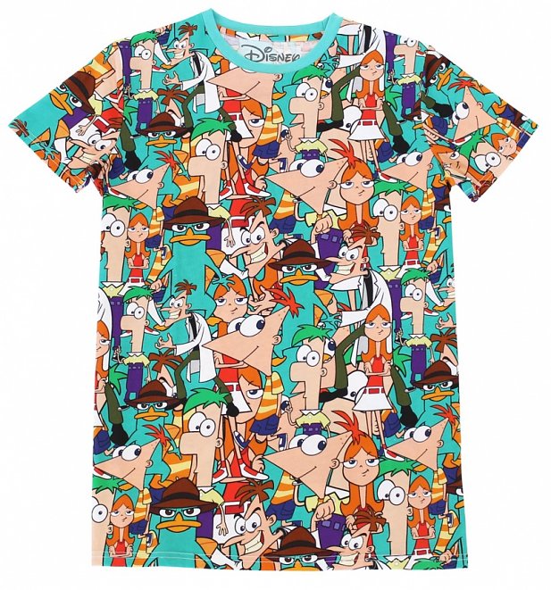 Phineas and Ferb All Over Print T-Shirt from Cakeworthy