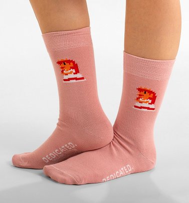 Pink Super Mario Princess Peach Organic Cotton Socks from Dedicated Pink Super Mario Princess Peach Organic Cotton Socks from Dedicated