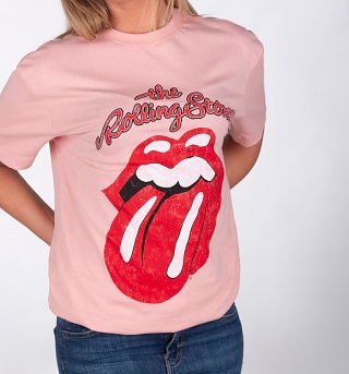 Pink The Rolling Stones Vintage Tongue T-Shirt from Amplified Pink The Rolling Stones Vintage Tongue T-Shirt from Amplified