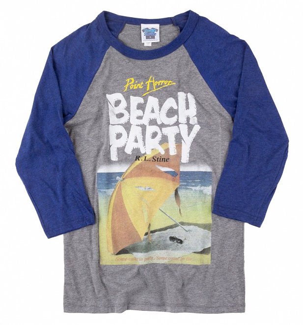 Point Horror Beach Party Raglan Baseball T-Shirt Point Horror Beach Party Raglan Baseball T-Shirt