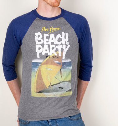 Point Horror Beach Party Raglan Baseball T-Shirt Point Horror Beach Party Raglan Baseball T-Shirt
