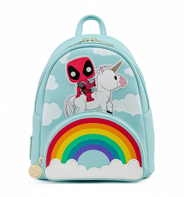 Pop by Loungefly Marvel Deadpool 30th Anniversary Unicorn Rainbow Mini Backpack