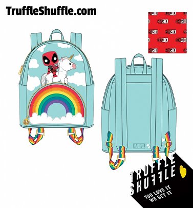 Pop by Loungefly Marvel Deadpool 30th Anniversary Unicorn Rainbow Mini Backpack Pop by Loungefly Marvel Deadpool 30th Anniversary Unicorn Rainbow Mini Backpack