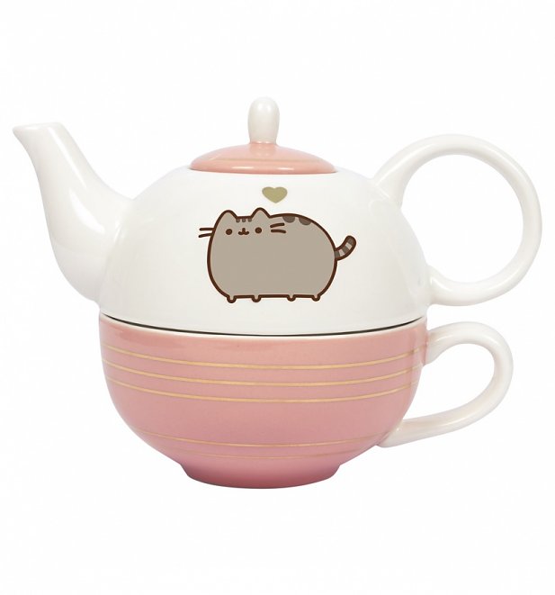 Pusheen Gold Leaf Tea For One Set Pusheen Gold Leaf Tea For One Set