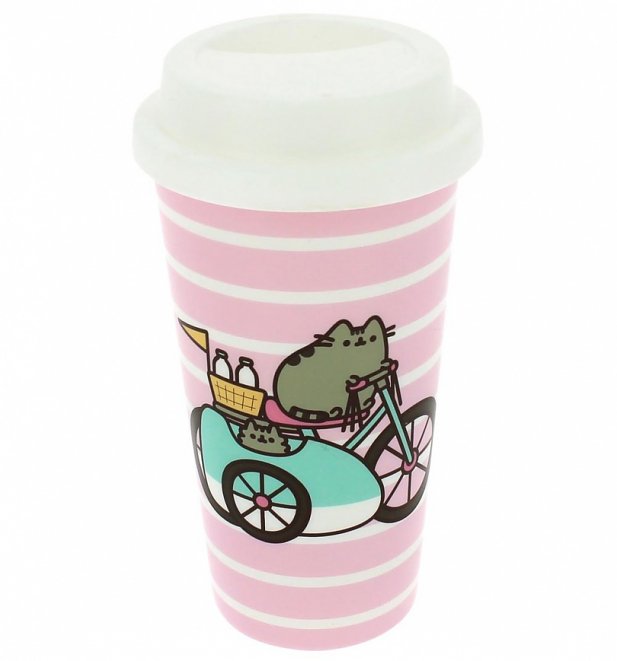 Pusheen Let's Go Striped Travel Mug Pusheen Let's Go Striped Travel Mug