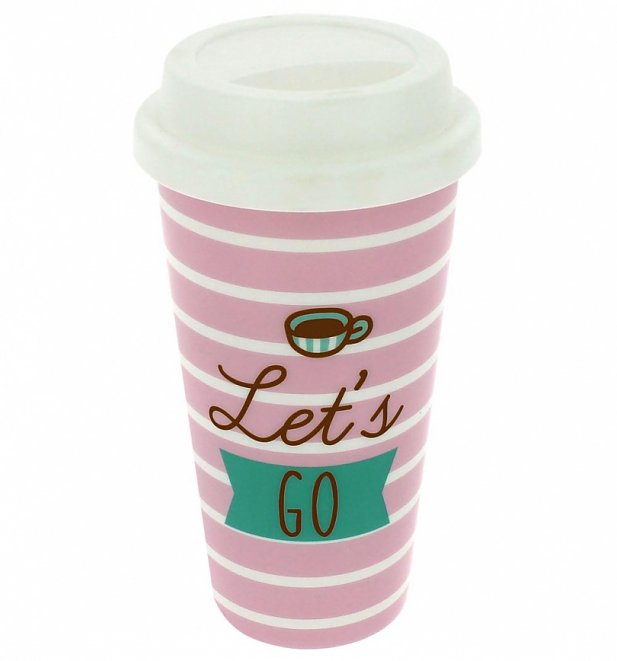 Pusheen Let's Go Striped Travel Mug Pusheen Let's Go Striped Travel Mug