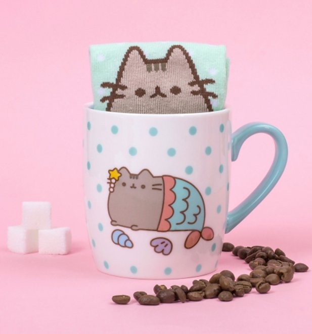 Pusheen Mermaid Socks And Mug Gift Set Pusheen Mermaid Socks And Mug Gift Set