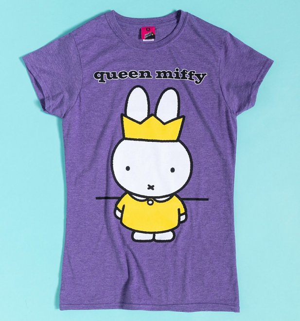 Queen Miffy Purple Marl Fitted T-Shirt