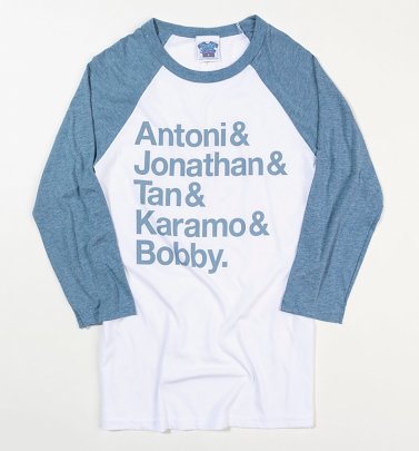Queer Eye Names White And Denim Blue Raglan Baseball Shirt Queer Eye Names White And Denim Blue Raglan Baseball Shirt