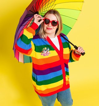 Rainbow Brite Striped Knitted Cardigan