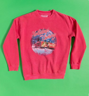 Red Coca-Cola Holidays are Coming Vintage Wash Sweatshirt