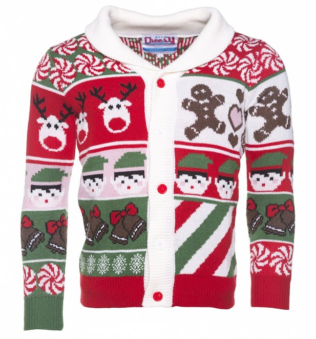 Retro Elfy Christmas Knitted Cardigan from Cheesy Christmas Jumpers