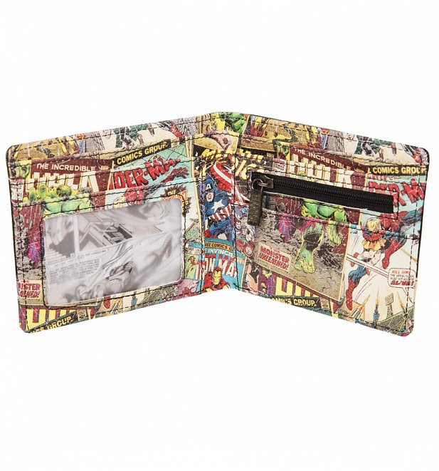 Retro Marvel Comics Inside Print Wallet Retro Marvel Comics Inside Print Wallet