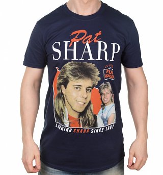 Men's Retro Pat Sharp Navy T-Shirt Men's Retro Pat Sharp Navy T-Shirt