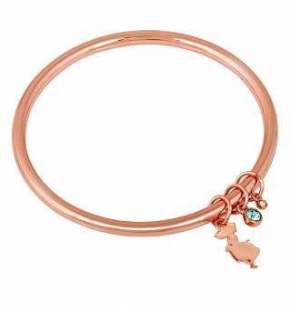 Rose Gold Plated Alice In Wonderland Charm Bangle from Disney Couture Rose Gold Plated Alice In Wonderland Charm Bangle from Disney Couture