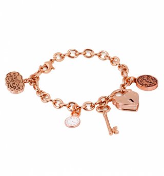 Rose Gold Plated Alice In Wonderland Chunky Charm Bracelet from Disney Couture Rose Gold Plated Alice In Wonderland Chunky Charm Bracelet from Disney Couture