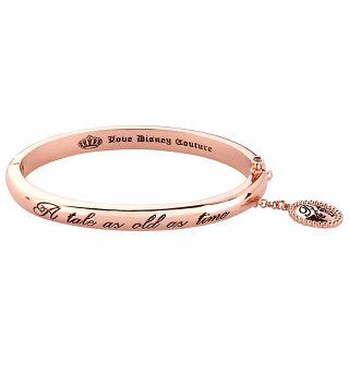 Rose Gold Plated Beauty & The Beast A Tale As Old As Time Bangle from Disney Couture Rose Gold Plated Beauty & The Beast A Tale As Old As Time Bangle from Disney Couture