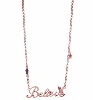 Rose Gold Plated Believe Tinker Bell Necklace from Disney Couture Rose Gold Plated Believe Tinker Bell Necklace from Disney Couture