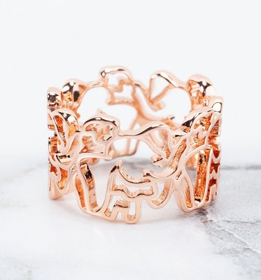 Rose Gold Plated Dumbo Outline Ring Rose Gold Plated Dumbo Outline Ring
