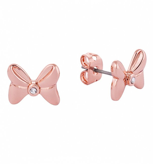 Rose Gold Plated Minnie Mouse Bow Stud Earrings With Crystals from Disney Couture Rose Gold Plated Minnie Mouse Bow Stud Earrings With Crystals from Disney Couture