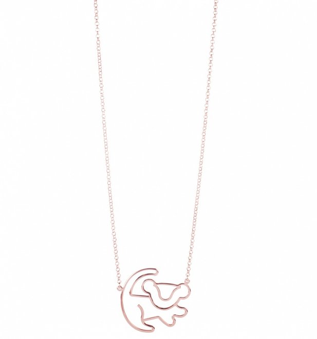 Rose Gold Plated Simba Outline Lion King Necklace from Disney by Couture Kingdom Rose Gold Plated Simba Outline Lion King Necklace from Disney by Couture Kingdom