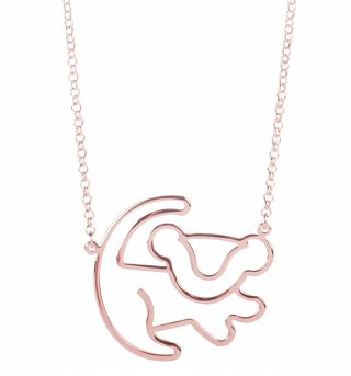 Rose Gold Plated Simba Outline Lion King Necklace from Disney by Couture Kingdom Rose Gold Plated Simba Outline Lion King Necklace from Disney by Couture Kingdom